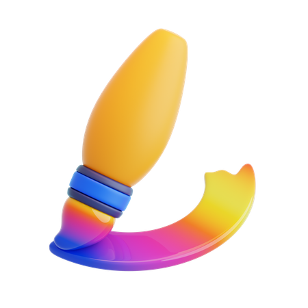 Pincel colorido  3D Icon