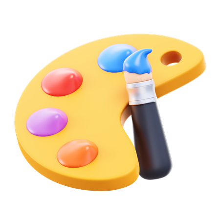 Pincel e paleta  3D Icon