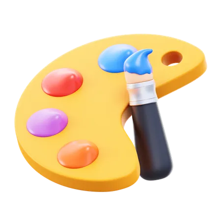 Pincel e paleta  3D Icon