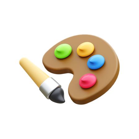 Pincel e paleta  3D Icon