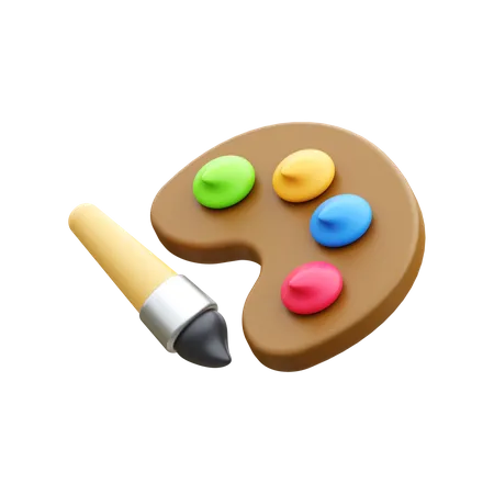 Pincel e paleta  3D Icon