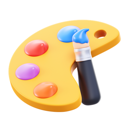 Pincel y paleta  3D Icon