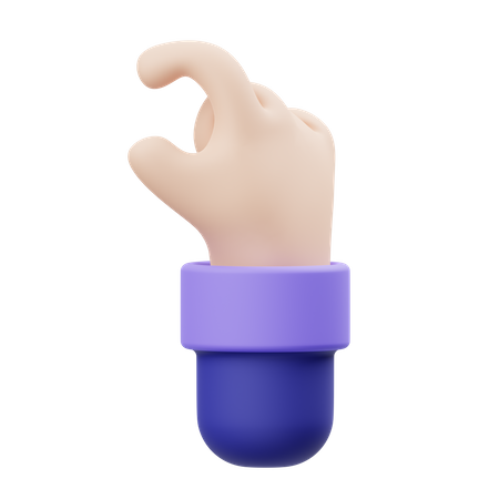 Pinch Hand Gesture  3D Illustration