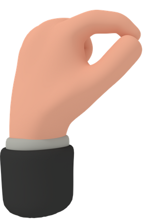 Pinch Hand Gesture  3D Illustration