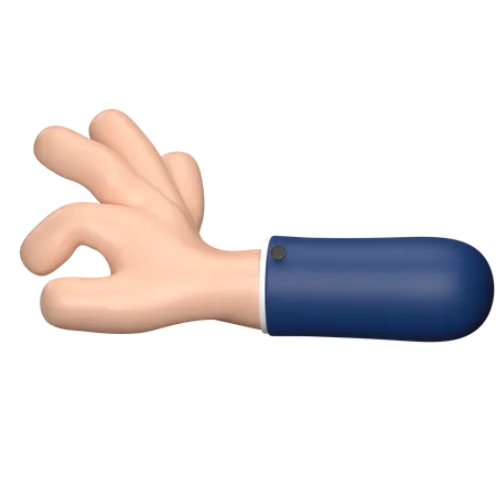 Pinch Hand Gesture  3D Illustration