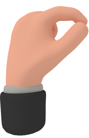 Pinch Hand Gesture 3D Illustration