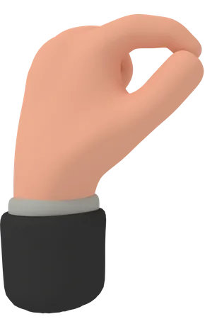 3 D Illustration Of Cartoon Hand Making Pinch Gesture 3D Illustration