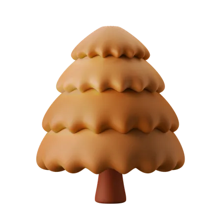 Autumn Season Pine Tree 3 D Illustration Icon 3D Icon