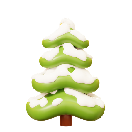 Pine Tree With Snow  3D Icon