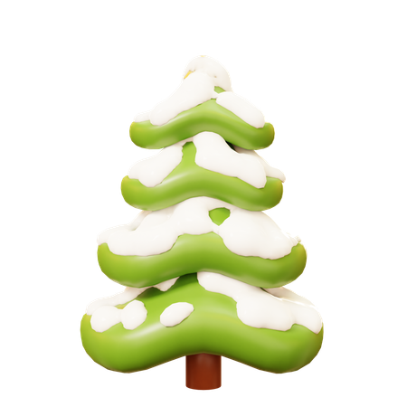 Pine Tree With Snow  3D Icon