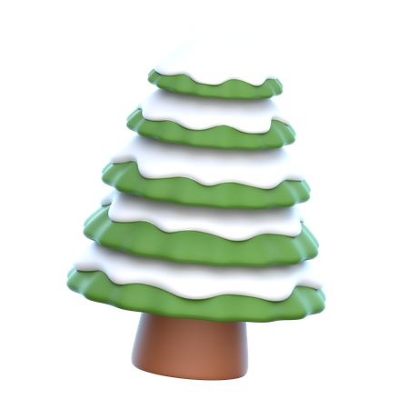 Pine tree with snow  3D Icon