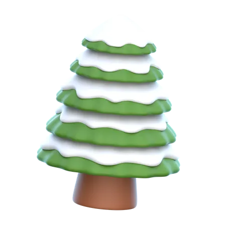 Pine tree with snow  3D Icon