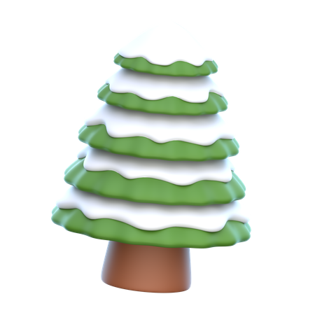 Pine tree with snow  3D Icon