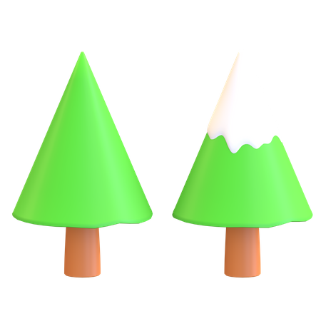 Pine tree with snow on leaves  3D Illustration