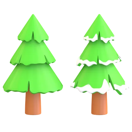 Pine Tree With Snow On Leaves For Winter Event And Christmas Decoration 3 D Illustration 3D Illustration