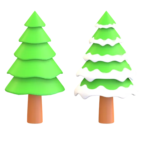 Pine Tree With Snow On Leaves For Winter Event And Christmas Decoration 3 D Illustration 3D Illustration