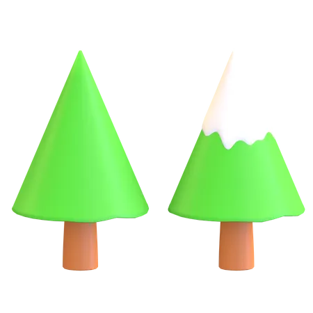 Pine tree with snow on leaves  3D Illustration