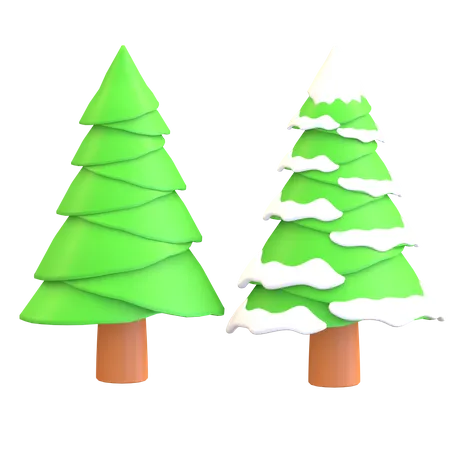 Pine Tree With Snow On Leaves For Winter Event And Christmas Decoration 3D Illustration