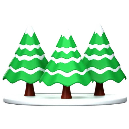 Pine Trees  3D Icon