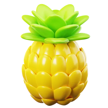 D Icon Fresh Pineapple On Transparent Background 3D Icon