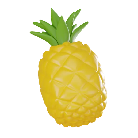 Vibrant Pineapple For Summer Designs 3 D Render Illustration 3D Icon