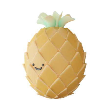 Summer Pineapple 3 D Render Illustration 3D Illustration