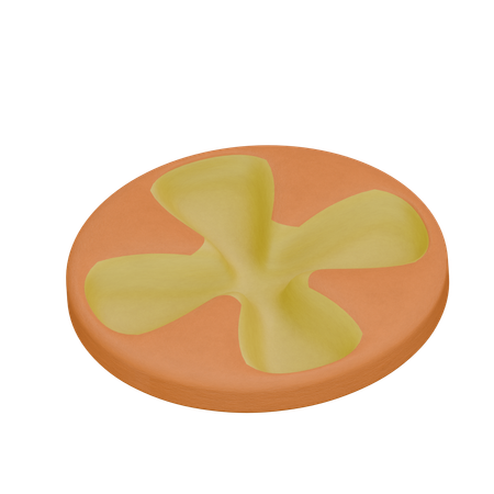 Pineapple Cross Bun  3D Icon