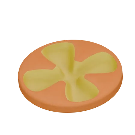 Pineapple Cross Bun  3D Icon