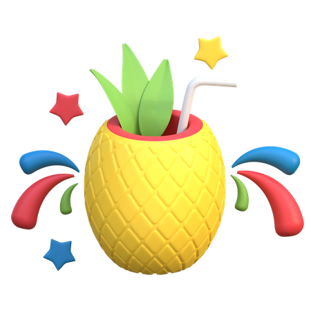 Pineapple Juice 3D Icon