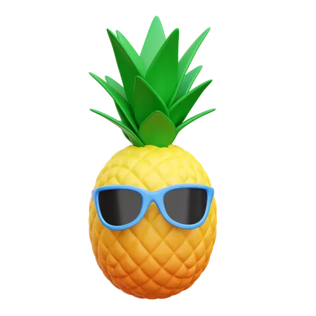 Pineapple With Glasses  3D Icon