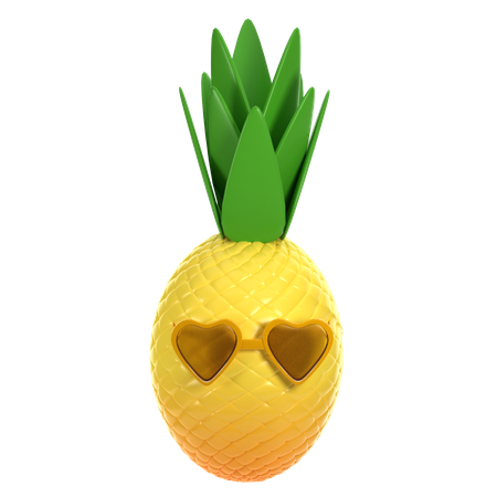 Pineapple With Glasses  3D Icon