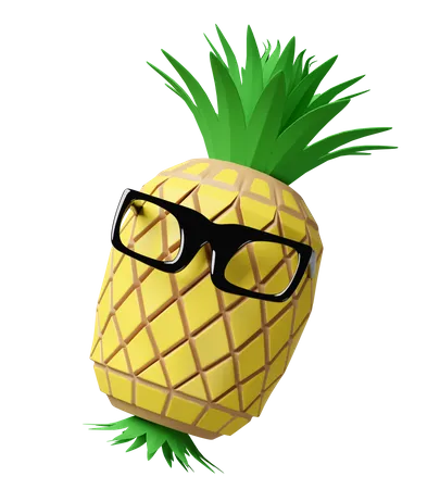 3 D Pineapple With Sunglasses Isolated Summer Travel Concept 3D Icon