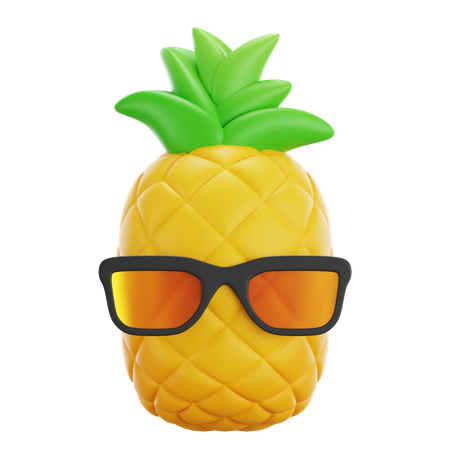 サングラスをかけたパイナップル  3D Icon