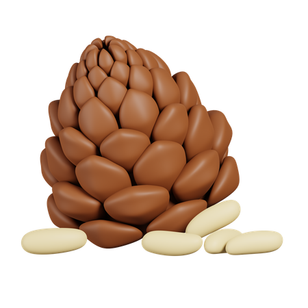 Pinecone and Pine Nuts  3D Icon