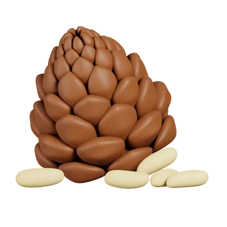 Pinecone and Pine Nuts  3D Icon