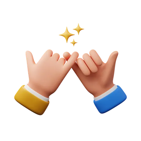 Pingky promise hand gesture  3D Icon