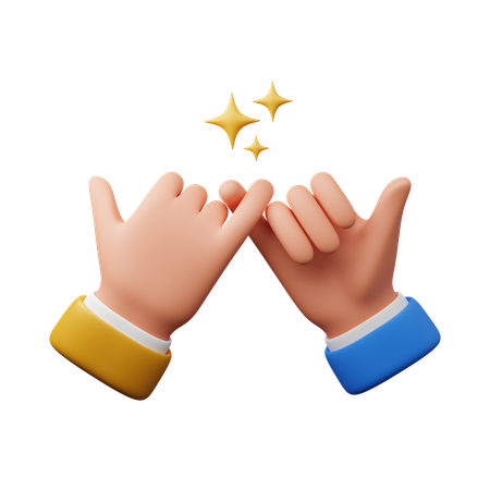 Pingky promise hand gesture  3D Icon