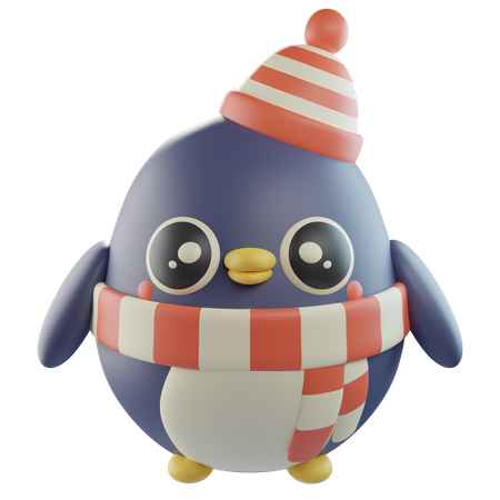 Écharpe de chapeau d'hiver de pingouin  3D Icon