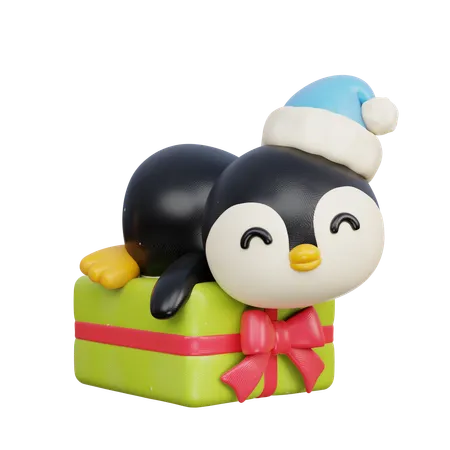 Pingouin en cadeau  3D Illustration