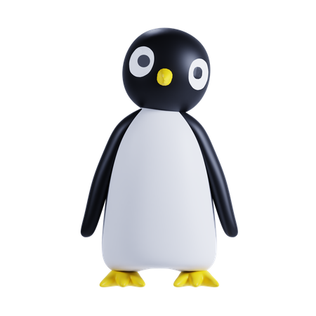 Pose mignonne de pingouin  3D Illustration