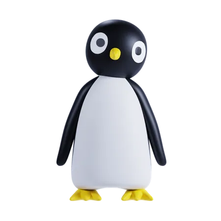 Pose mignonne de pingouin  3D Illustration