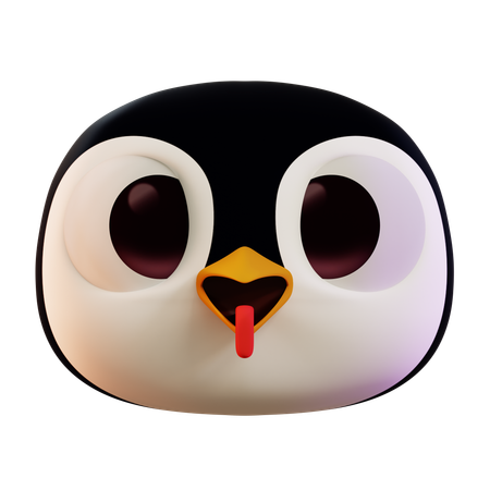 Pingouin qui tire la langue emoji  3D Icon