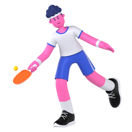 Pingpong Player  3D Illustration