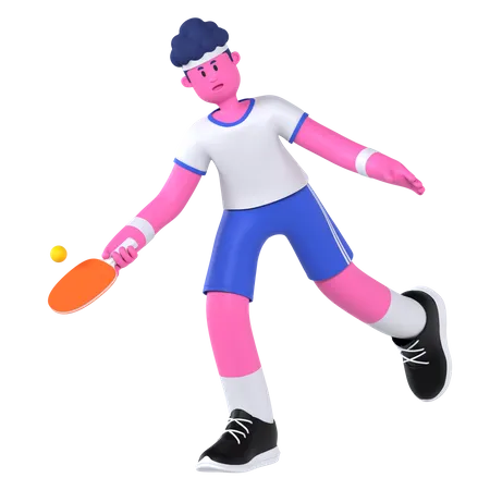 Pingpong Player  3D Illustration