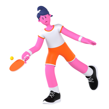 Pingpong Player  3D Illustration