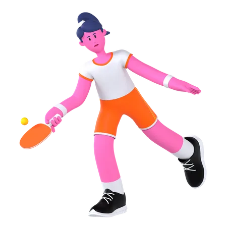 Pingpong Player  3D Illustration