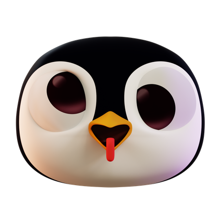 Emoji de cara feia de pinguim  3D Icon