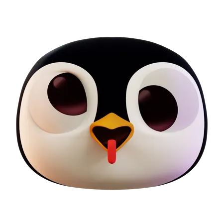 Emoji de cara feia de pinguim  3D Icon