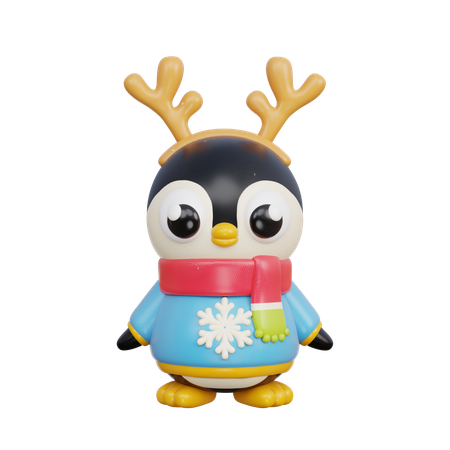 Pinguim de natal  3D Illustration