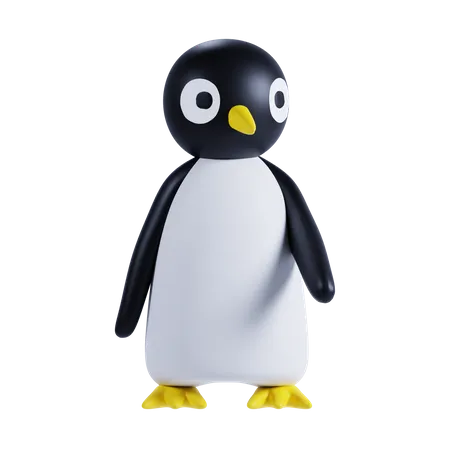 Pinguim fofo mostrando algo  3D Illustration
